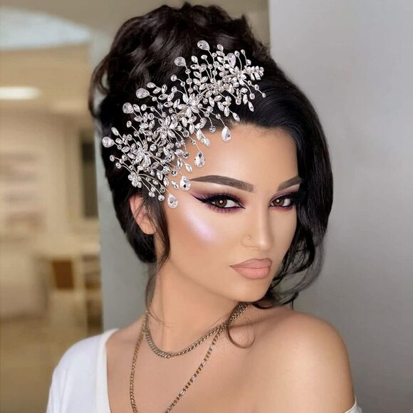 Wedding Tiara Bridal Hair Piece Silver Rhinestone Headband for Ladies main image 4